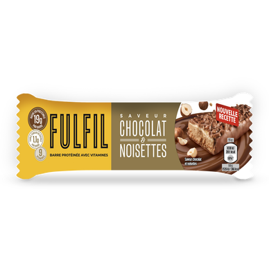 Barre protéinée avec vitamines chocolat&noisettes FULFIL, 55g