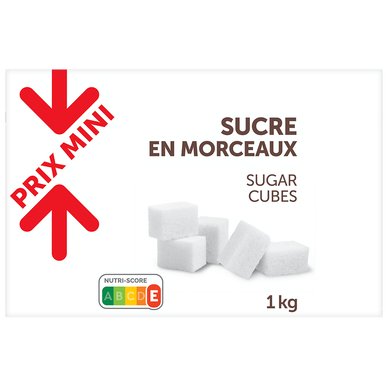 Sucre blanc en morceaux n° 4 PRIX MINI boîte 1kg