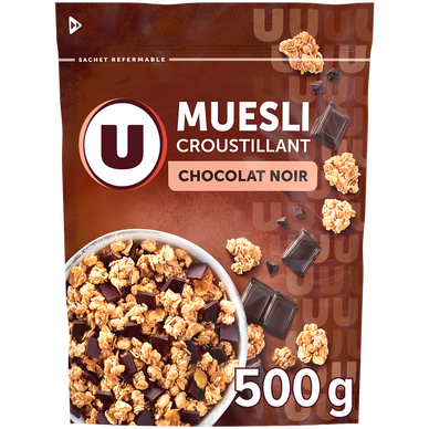 Céréales Muesli croustillant chocolat noir paquet 500g