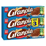 Biscuits sablés nappés au chocolat au lait GRANOLA, 3 paquets de 200g