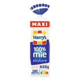 Pain de mie nature 100% mie sans croûte maxi tranches sans additifs HARRYS - 650g