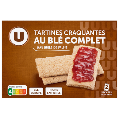 Tartines craquantes au blé complet sans huile de palme - 250g
