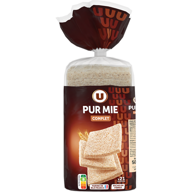 Pain de mie complet sans croute  500g