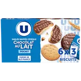 Sablés céréales nappés chocolat lait, pocket 225g