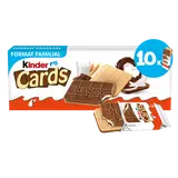 Gâteau KINDER CARDS lait et cacao T10, x10 étuis de 2 biscuits, 256g