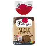 Pain de mie grandes tranches farine de seigle LA BOULANGERE - 12 tranches - 500g
