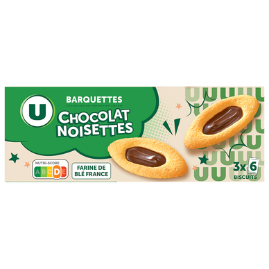 Barquettes au chocolat et aux noisettes - paquet de 120g