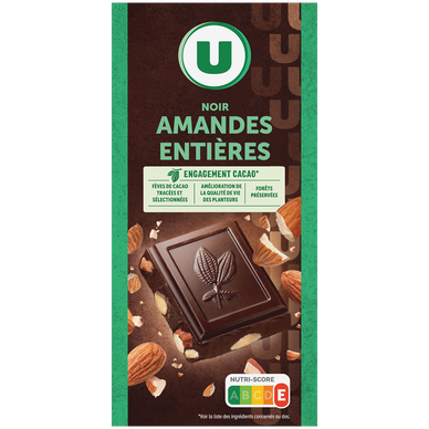 Chocolat noir aux amandes  Tablette de 200g