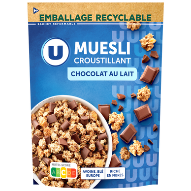 Céréales Muesli croustillant au chocolat au lait  500g