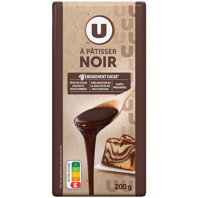 Chocolat noir à pâtisser  Tablette de 200g