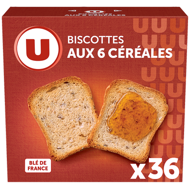Biscottes aux 6 céréales  x36  -  300g