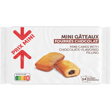 Mini gâteaux fourrés chocolat PRIX MINI - 420g, x14