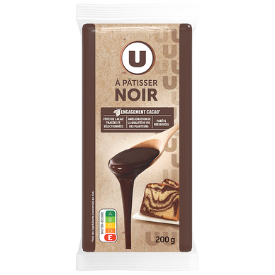 Chocolat noir pâtissier  2 Tablettes de 200g