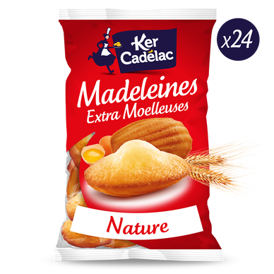 Madeleines Extra Moelleuses Nature KER CADELAC - x24 sachets - 600g