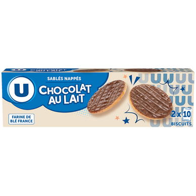 Sablés nappés au chocolat au lait, étui 200g