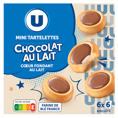 Mini tartelette chocolat au lait coeur fondant au lait, 225g