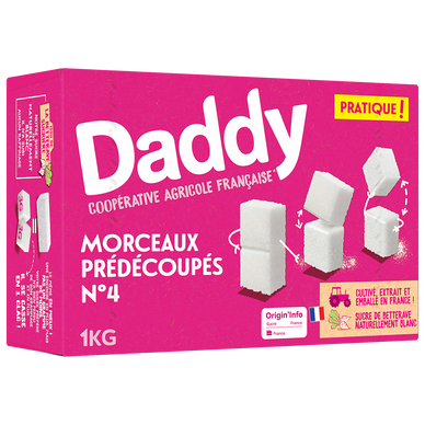Sucre en morceaux prédécoupé n°4 DADDY, 1kg