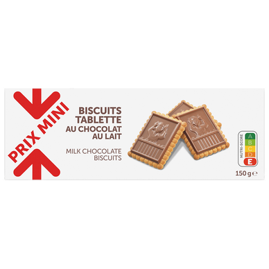 Biscuits tablette au chocolat lait PRIX MINI 150g