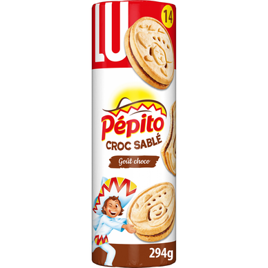 Biscuits céréaliers goût chocolat, Pépito Croc Sablé, LU, 294g