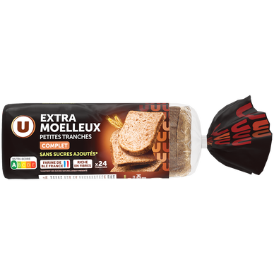 Pain de mie petite tranche complet sans sucre ajoutés, 500g