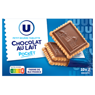 Petit beurre tablette de chocolat au lait, pocket 250g