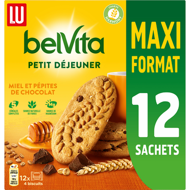 Biscuits Petit déjeuner miel et pépites de chocolat Belvita LU, 650g