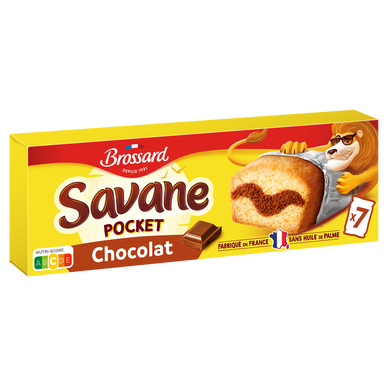 Gâteau marbré SAVANE chocolat lait Pocket BROSSARD X7 210G