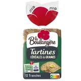 Pain Tartines aux céréales LA BOULANGERE - 12 tranches - 450g