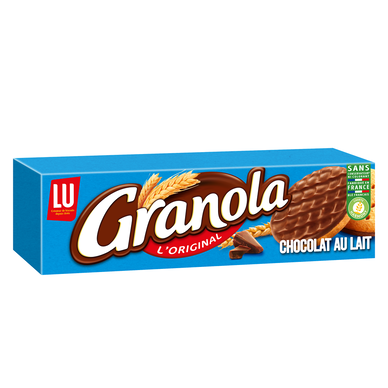 Biscuits sablés nappés au chocolat au lait GRANOLA LU, 200g