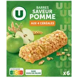 Barres de céréales saveur pomme verte  6x125g