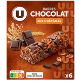 Barres de céréales chocolat noir aux 5 céréales - 126g x6