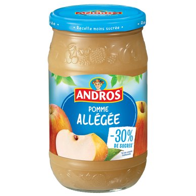 Dessert fruitier de pomme allégée en sucre ANDROS, 730g