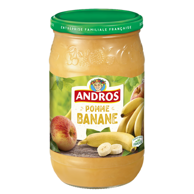 Dessert fruitier à la pomme et banane ANDROS, bocal de 750g