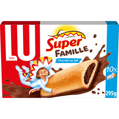 Biscuits barre fourrés au chocolat au lait Pepito pockitos LU - Paquetde 295g