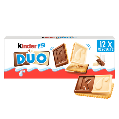 Biscuits KINDER Duo chocoalt lait et blanc x12 - 150g