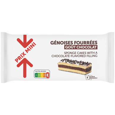 Génoises fourrées goût chocolat PRIX MINI x5 175g