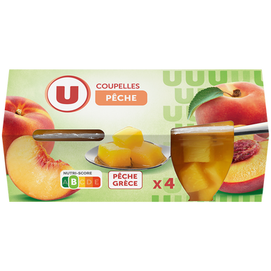 Coupelles de fruits à la pêche  x4  -  260g