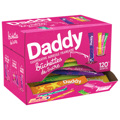 Bûchettes sucre poudre DADDY, boîte distributrice de 480g