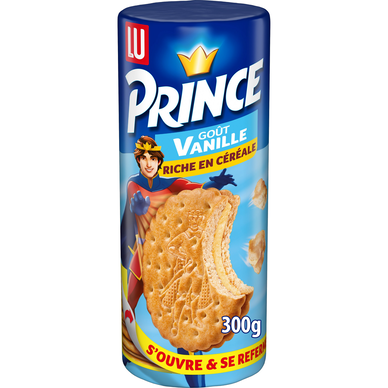 Biscuits fourrés à la vanille au blé complet PRINCE, paquet de 300g