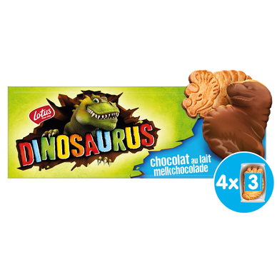 Biscuits nappés chocolat au lait DINOSAURUS, 225g