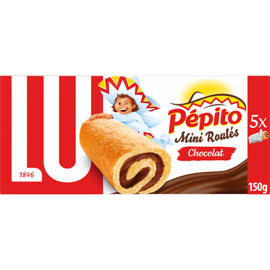 Gâteaux fourrés pepito au chocolat mini roulés LU - Paquet de 150g