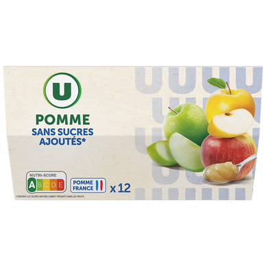 Dessert fruitier coupelle pomme sans sucre ajouté 12x100g