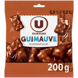 Bonbons Confiserie oursons en guimauve au chocolat au lait sachet de 200g