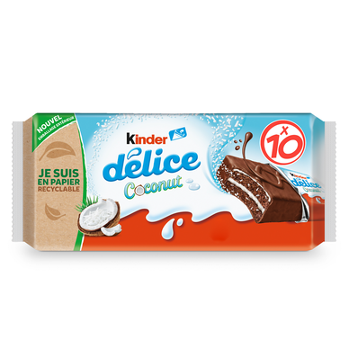 Gâteau cacao et noix de coco KINDER DELICE, x10, 370g