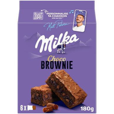 Gâteaux brownie au chocolat Choco Brookie MILKA pocket - Boîte de 180g