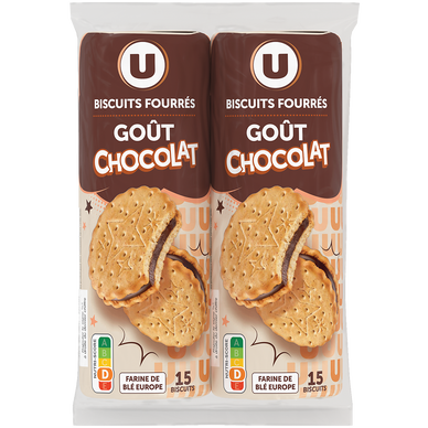 Gâteaux Goûters ronds fourrés au chocolat 2 paquets de 600g