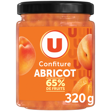 Confiture abricot 65% de fruits, 320g
