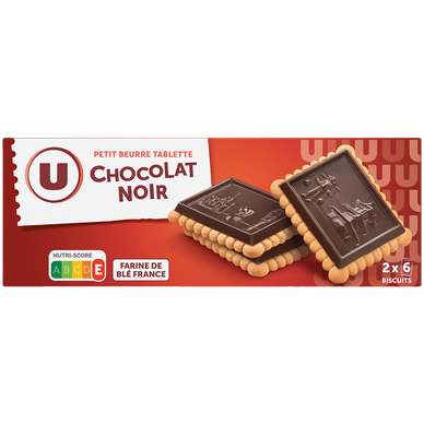 Petit beurre tablette chocolat noir, paquet 150G