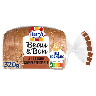 Pain de mie Beau & Bon Complet Lin Tournesol sans additifs HARRYS - 320g