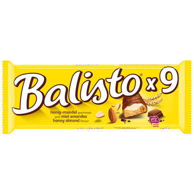 Barres chocolat Miel amandes BALISTO x9